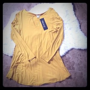 Yelete keyhole dress tunic mustard medium nwt